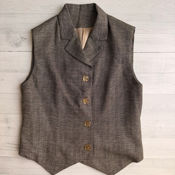 Inez Studio Jackets & Blazers - Vintage Inez Studio Classic Woven Metallic Women's Vest Size M